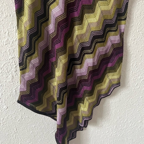 Adrienne Vittadini Y2K V Hem Crochet Zig Zag Tank Top Cami Large - Picture 3 of 7